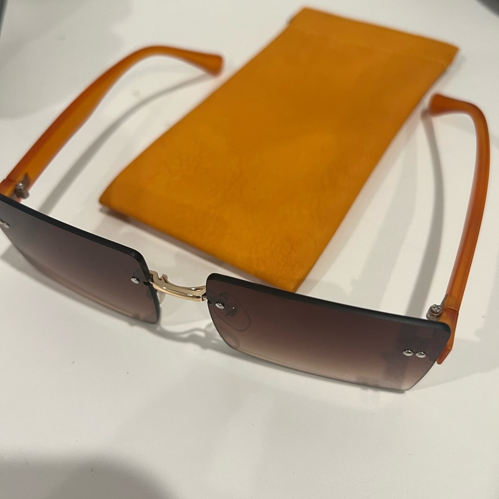 Orange Sunglasses with Case